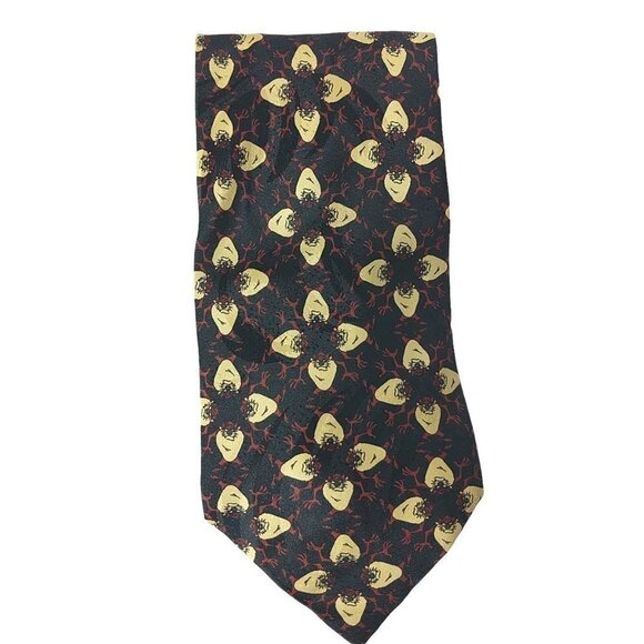 Vintage Looney Tunes Taz Tasmanian Devil Floral Necktie - Picture 4 of 6